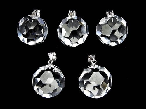 [Video] Crystal AAA+ "Bucky Ball" Faceted Round 16mm Pendant Silver925 1pc