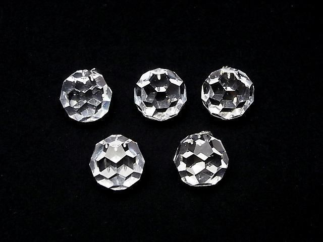 Crystal AAA+ "Buckyball" Faceted Round 18mm Pendant Silver925 1pc