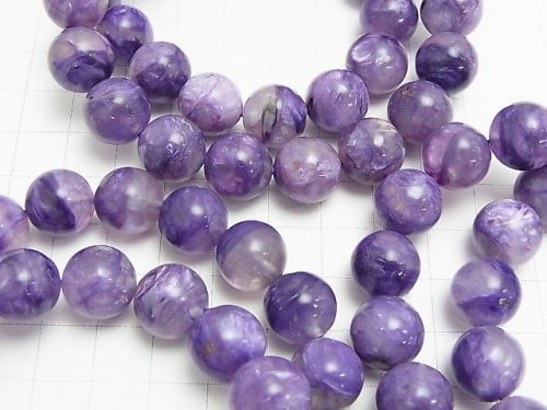 [Video] Angel Silica (Charoite with Silica) AA+ Round 12mm 1strand (Bracelet)