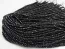High Quality! Black Tourmaline AAA Faceted Button Rondelle 5 x 5 x 3 mm 1 strand beads (aprx.15 inch / 37 cm)
