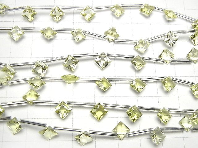 [Video] 1strand $12.99! High Quality Brazil Lemon Quartz AAA Diamond Princess Cut 8 x 8 mm 1 strand (10 pcs)