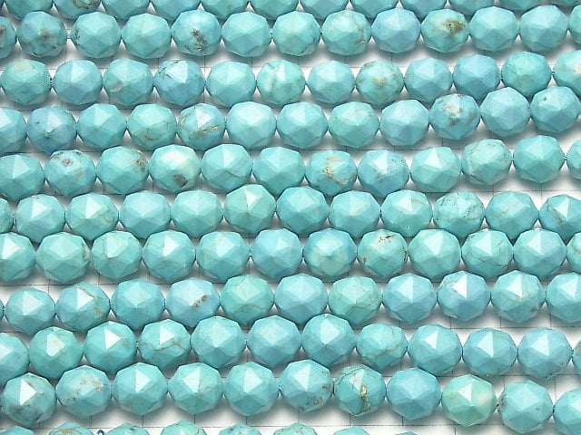 High Quality! Magnesite Turquoise Star Faceted Round 10mm 1strand beads (aprx.15inch/36cm)