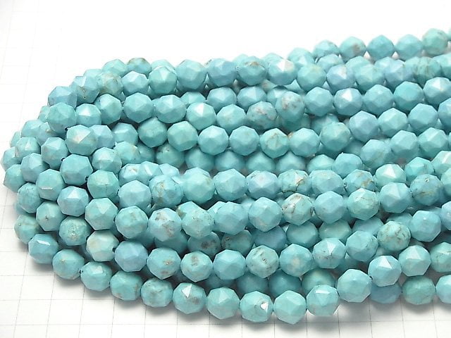 High Quality! Magnesite Turquoise Star Faceted Round 10mm 1strand beads (aprx.15inch/36cm)