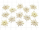 Metal parts Star motif charm 17x15mm Gold color (with CZ) 2pcs