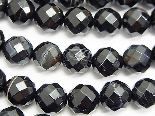 Faceted Round, Onyx Gemstone Beads