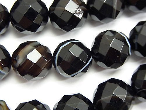 Faceted Round, Onyx Gemstone Beads