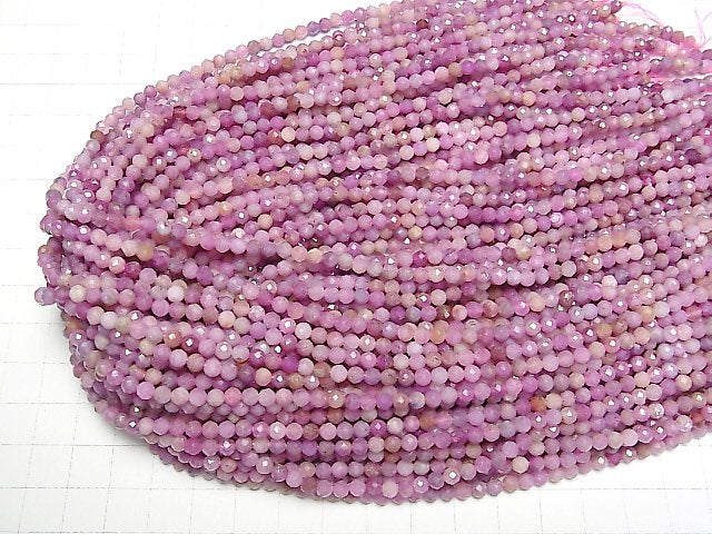 [Video]High Quality! Ruby (Pink Sapphire) AA Faceted Round 4mm 1strand beads (aprx.15inch/37cm)