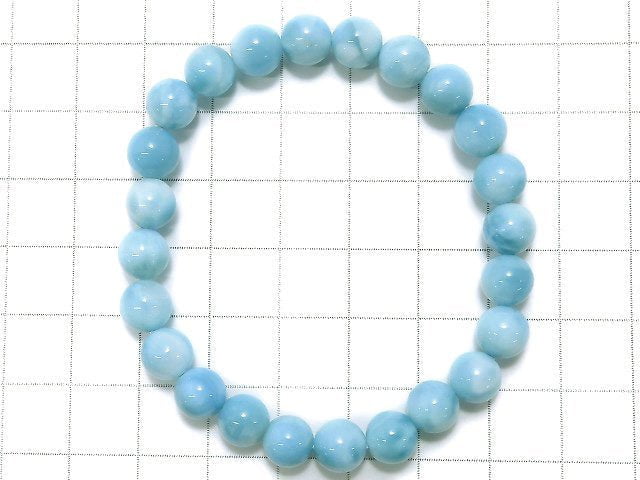 [Video] [One of a kind] Larimar Pectolite AAA Round 7mm Bracelet   No.29