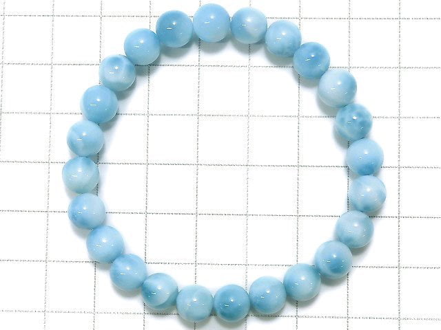 [Video] [One of a kind] Larimar Pectolite AAA Round 7mm Bracelet   No.30