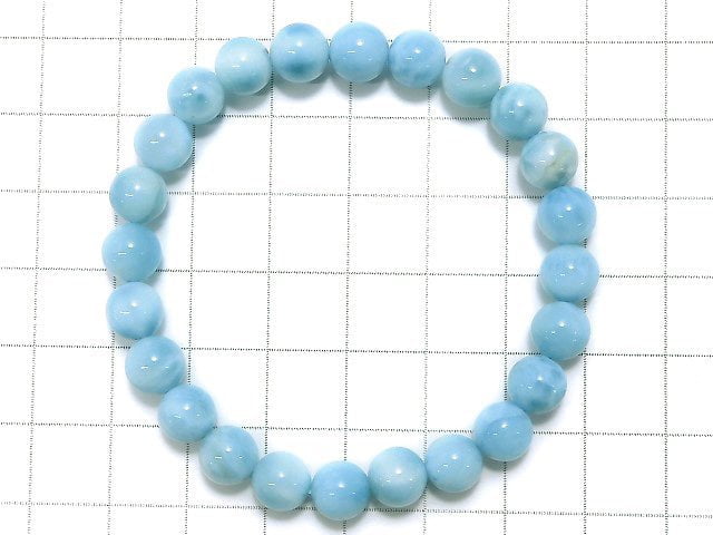 [Video] [One of a kind] Larimar Pectolite AAA Round 7mm Bracelet   No.32