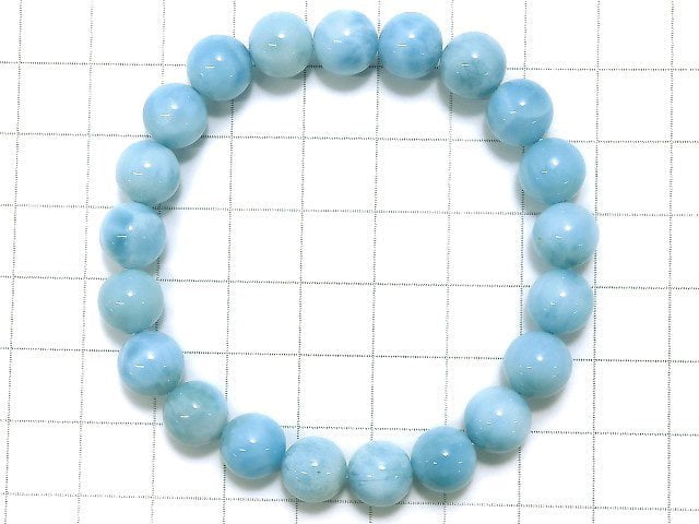 [Video] [One of a kind] Larimar Pectolite AAA Round 9mm Bracelet   No.37