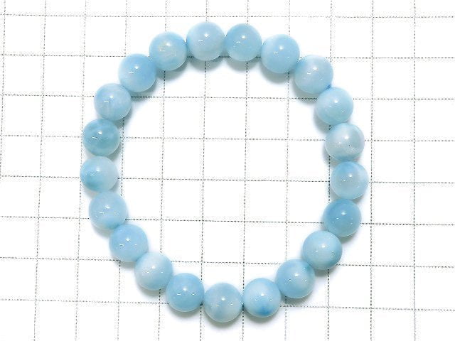 [Video] [One of a kind] Larimar Pectolite AAA Round 9mm Bracelet   No.38