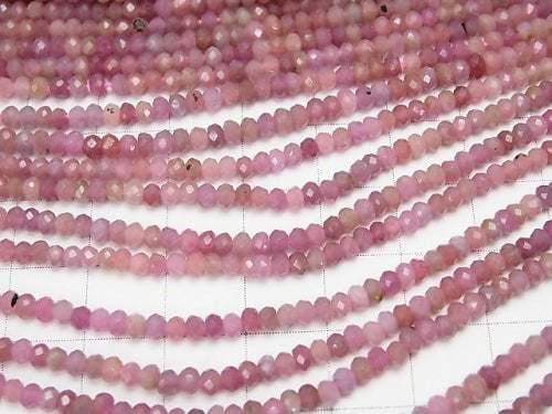 [Video] High Quality!  Ruby AA++ Faceted Button Roundel 3x3x2mm half or 1strand beads (aprx.15inch/38cm)