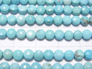 High Quality!  1strand $8.79! Magnesite Turquoise  Faceted Coin 4x4x3mm 1strand beads (aprx.15inch/37cm)
