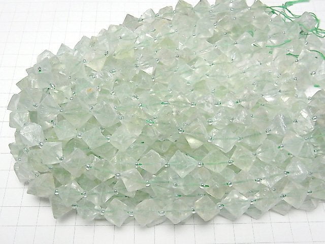 [Video] Green Fluorite 8 Faceted 1 strand beads (aprx.15inch/36cm)