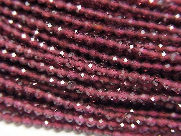 Faceted Round, Garnet Gemstone Beads