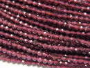[Video] High Quality! Mozambique Garnet AA++ Faceted Round 2mm 1-strand beads (approx. 15 inches/36 cm)