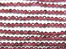 [Video] High Quality! Mozambique Garnet AA++ Faceted Round 2mm 1-strand beads (approx. 15 inches/36 cm)