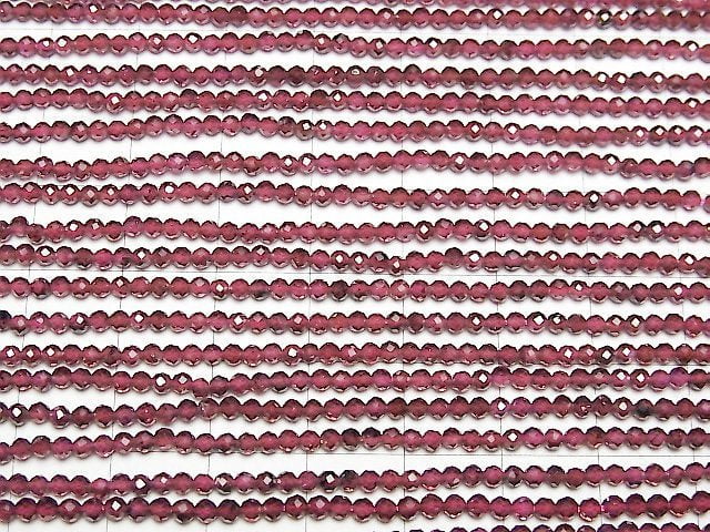 [Video] High Quality! Mozambique Garnet AA++ Faceted Round 2mm 1strand beads (aprx.15inch / 38cm)