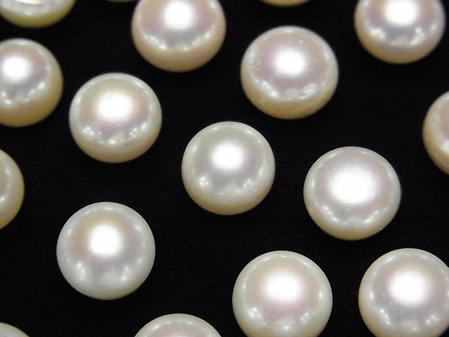 [Video]Fresh Water Pearl AAA Round (Flat )3.5-10.5mm [Half Drilled Hole] 2pairs