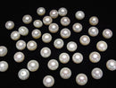 [Video]Fresh Water Pearl AAA Round (Flat )3.5-10.5mm [Half Drilled Hole] 2pairs
