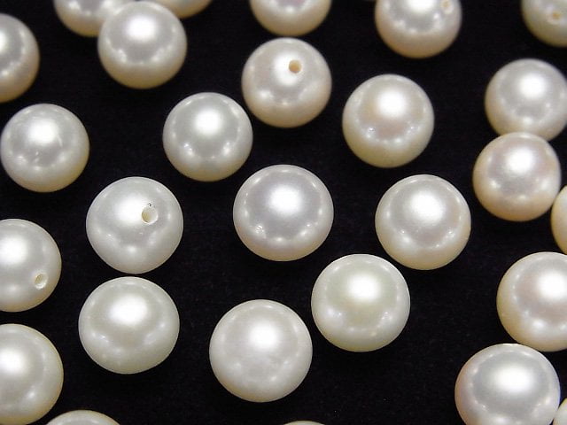 [Video]Fresh Water Pearl AAA Round 2mm-8mm [Half Drilled Hole] 2pairs