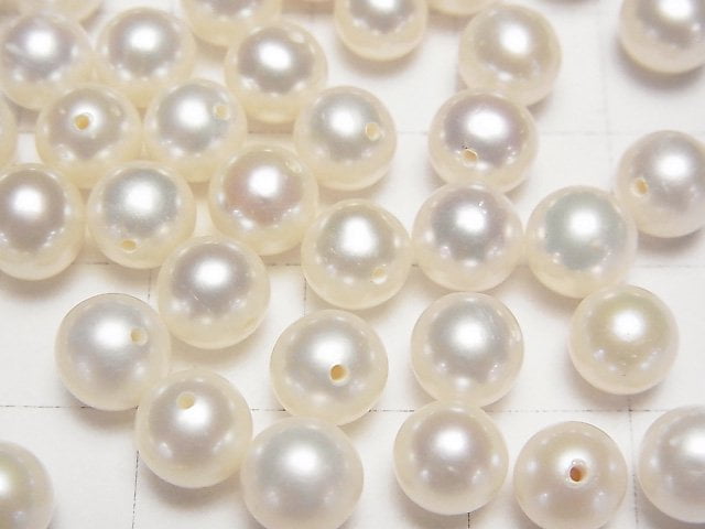 [Video]Fresh Water Pearl AAA Round 2mm-8mm [Half Drilled Hole] 2pairs