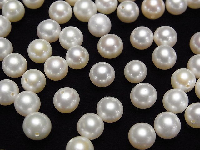 [Video]Fresh Water Pearl AAA Round 2mm-8mm [Half Drilled Hole] 2pairs