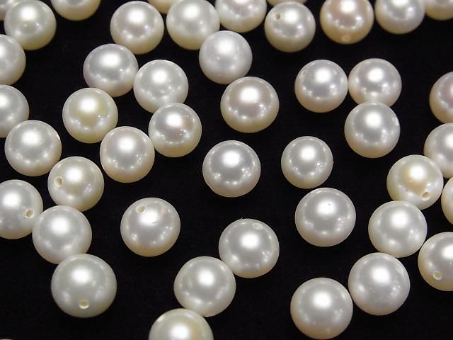 [Video] Fresh Water Pearl AAA Round 2mm-8mm [Half Drilled Hole] 2pairs