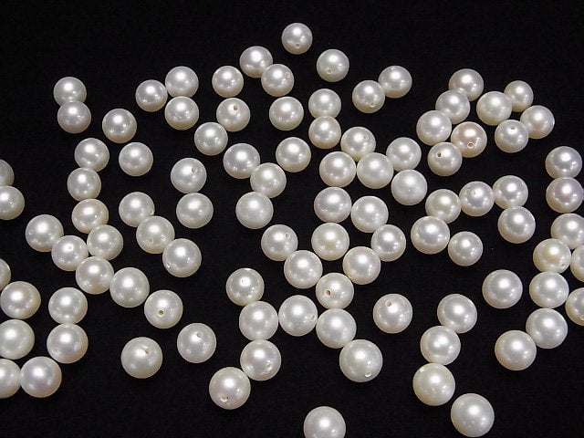 [Video]Fresh Water Pearl AAA Round 2mm-8mm [Half Drilled Hole] 2pairs