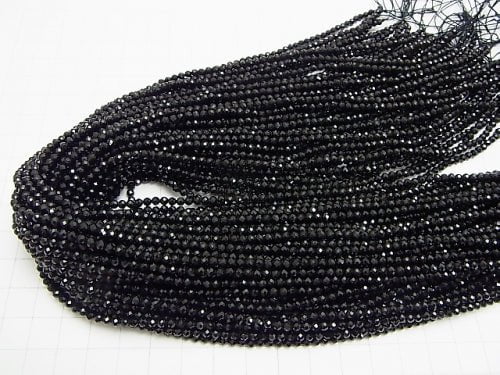 High Quality! 1strand $7.79! Black Tourmaline AAA - Faceted Round 3mm 1strand beads (aprx.15inch / 37cm)