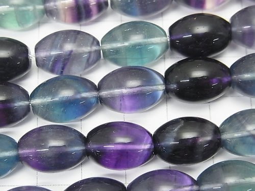 [Video] Multicolor Fluorite AA ++ Rice 14 x 10 x 10 mm half or 1 strand beads (aprx.15 inch / 37 cm)