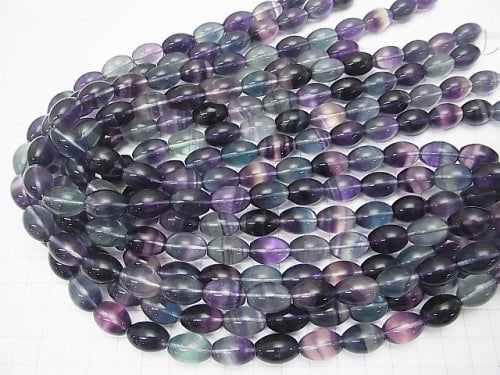 [Video] Multicolor Fluorite AA ++ Rice 14 x 10 x 10 mm half or 1 strand beads (aprx.15 inch / 37 cm)