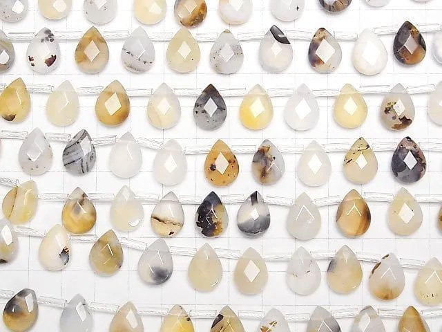 [Video]Montana Moss Agate AA++ Faceted Pear Shape 14x10x5mm half or 1strand beads (aprx.15inch/36cm)
