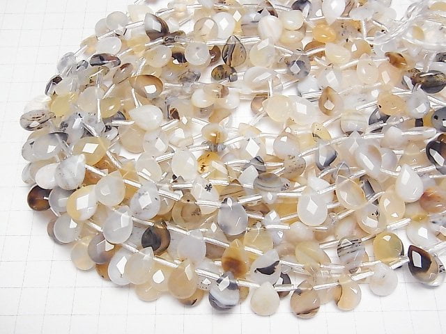[Video]Montana Moss Agate AA++ Faceted Pear Shape 14x10x5mm half or 1strand beads (aprx.15inch/36cm)