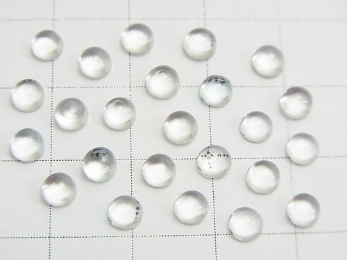 High Quality White Topaz AAA Round Cabochon 4x4mm 10pcs