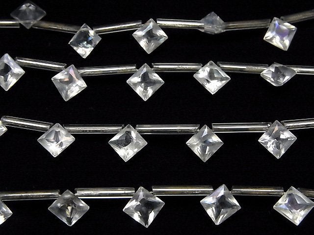 [Video]Aqua Crystal AAA Diamond Princess Cut 8x8mm 1strand (8pcs)