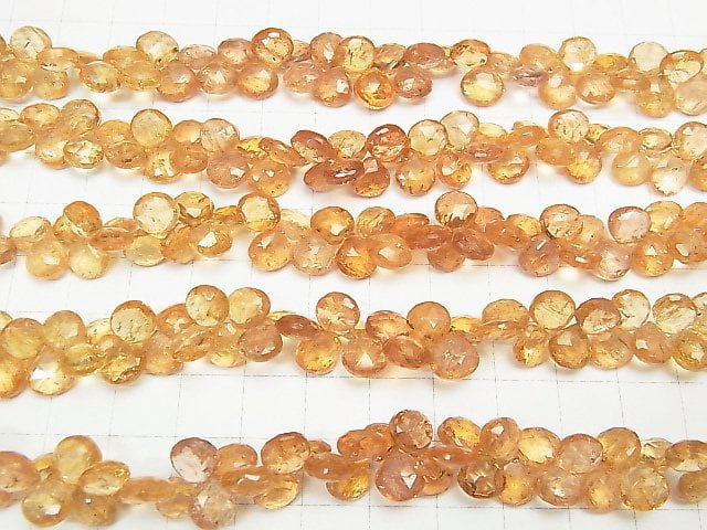 [Video]High Quality Imperial Topaz AAA Chestnut Faceted Briolette half or 1strand beads (aprx.7inch / 18 cm)