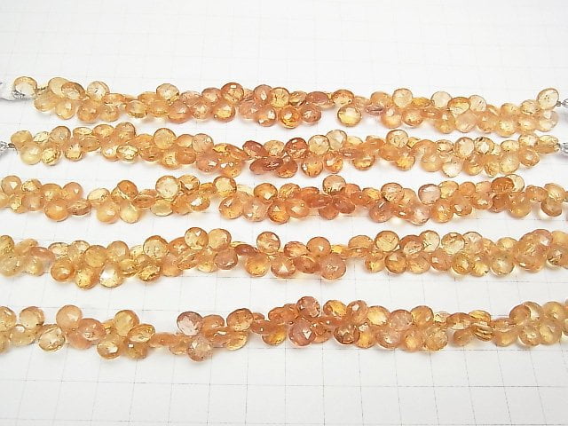 [Video]High Quality Imperial Topaz AAA Chestnut Faceted Briolette half or 1strand beads (aprx.7inch / 18 cm)