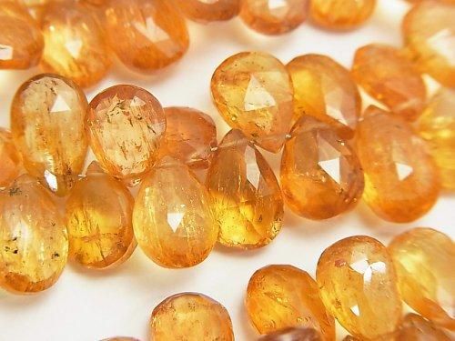 [Video] High Quality Imperial Topaz AAA Pear-shaped Faceted Briolette Half or 1-strand beads (approx. 7 inches/18 cm)