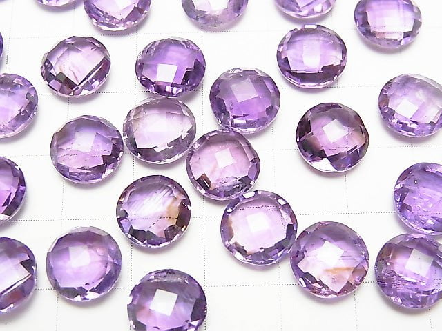 High Quality Amethyst AAA Undrilled Coin Cushion Cut 10x10x5mm 3pcs