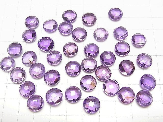 High Quality Amethyst AAA Undrilled Coin Cushion Cut 10x10x5mm 3pcs