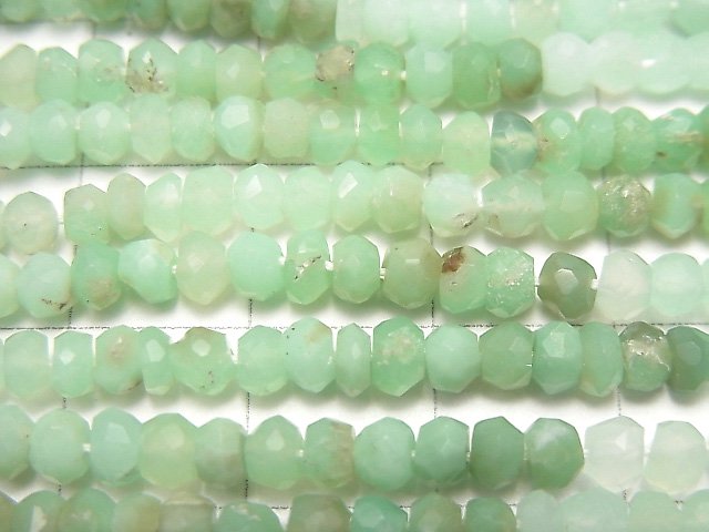 [Video] 1strand $14.99 Chrysoprase AA + Faceted Button Roundel Color gradation 1strand beads (aprx.13inch / 32cm)