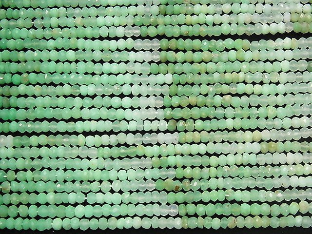 [Video] 1strand $14.99 Chrysoprase AA + Faceted Button Roundel Color gradation 1strand beads (aprx.13inch / 32cm)