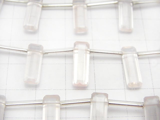 High Quality Madagascar Rose Quartz AAA Rectangle Faceted 15x5x4mm 1strand beads (aprx.5inch / 12cm)