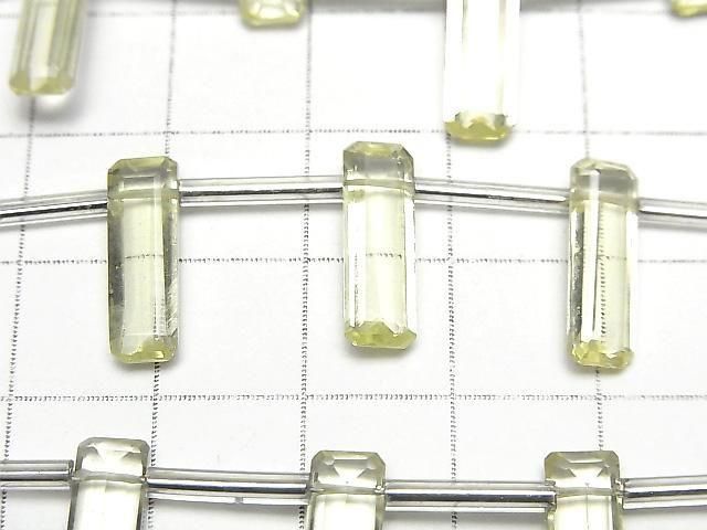 [Video] High Quality Lemon Quartz AAA Rectangle Faceted 15x5mm 1strand (8pcs)