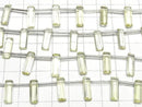 [Video] High Quality Lemon Quartz AAA Rectangle Faceted 15x5mm 1strand (8pcs)