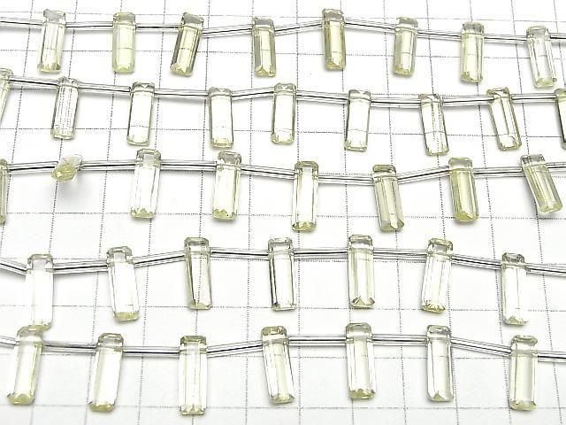 [Video] High Quality Lemon Quartz AAA Rectangle Faceted 15x5mm 1strand (8pcs)
