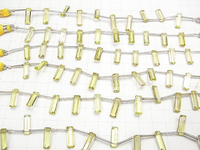 [Video] 1strand $19.99! High Quality Lemon Quartz AAA Rectangle Faceted 15x5x4mm 1strand beads (aprx.5inch / 12cm)