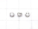 Silver925 Bezel Setting 4x4x2.5mm (with CZ) [Rhodium Plated] 2pcs